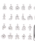Custom Bubble Letters Initial White Gold Finish A-Z Alphabet Full Iced Out 14k