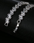 iced out 925 silver tennis link chain baguette stones cuban link ifandco