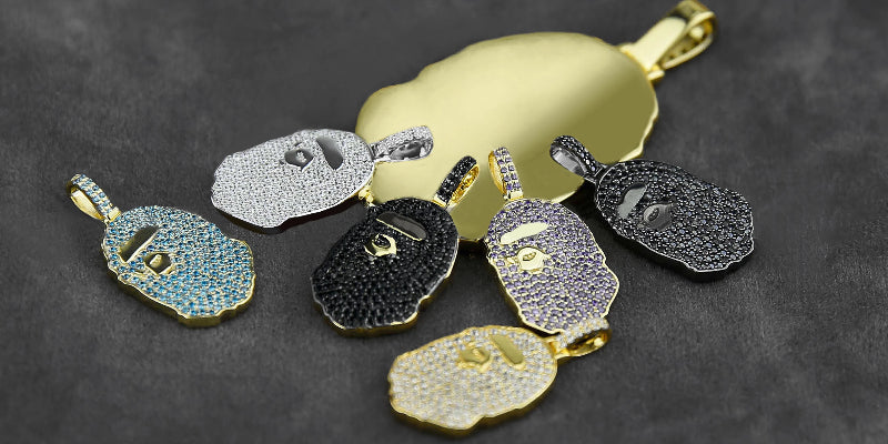 bape necklace pendant free chain included bathing ape