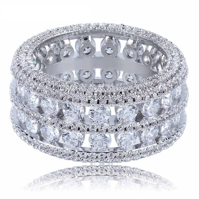 Round stone Majestic Ring fully iced out ring diamond eternity affordable high end ring jewelry