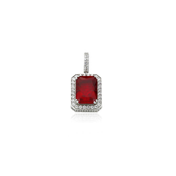 gemstone ruby pendant necklace chain affordable hip hop jewelry ifandco