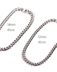 Plain Cuban link chain - White Gold