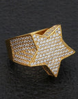 Migos star ring fully iced out 3D White gold SILVER men ring affordable jewelry
