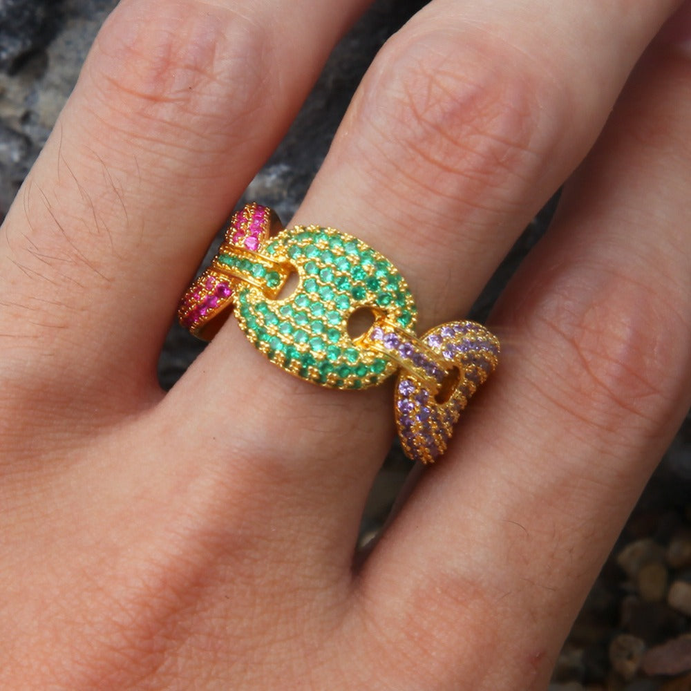 gucci link ring vvs diamond ifandco as seen on drake affordable hip hop jewelry