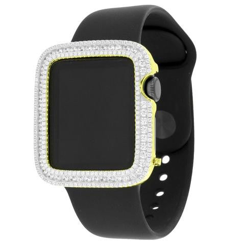 iwatch bezel iced out silver