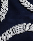 20mm baguette link necklacechain custom clasp white gold diamonds ifandco icebox asaprocky travis scott