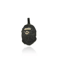bape bathing ape head all black pendant