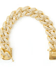 Iced Out Cuban Link Bracelet With Baguette Stones
