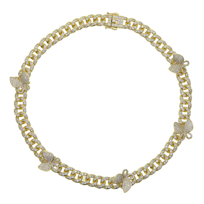 12mm miami cuban link butterfly choker diamond kylie jenner stormi playboi carti