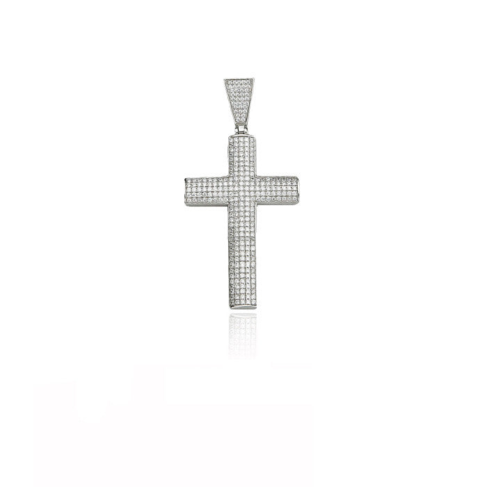 cross 3d bold pendant silver