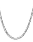 Tennis necklace diamond link chain silver