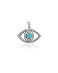 Evil eye pendant necklace chain silver