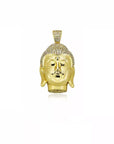 Buddha 3D head pendant gold