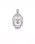 buddha head full 3D pendant silver