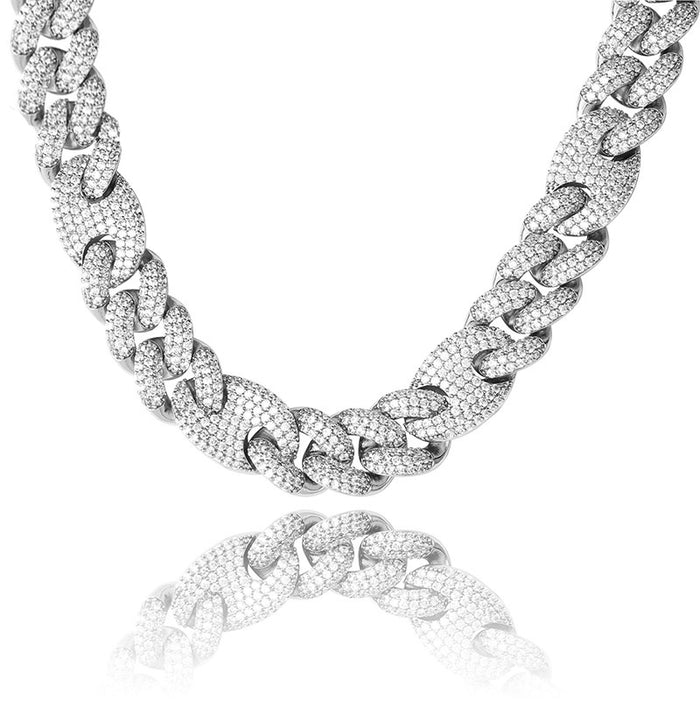 20mm gucci link cuban link combo necklace chain custom clasp diamond shopgld gold