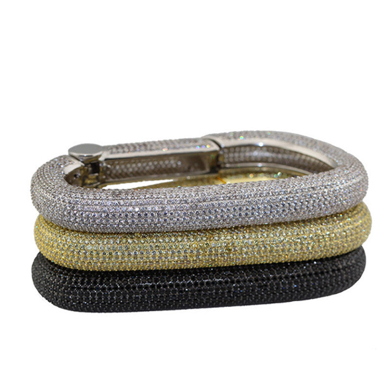 Iced out carabiner pharrell keychain black