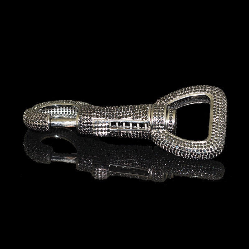 Iced out carabiner pharrell keychain black