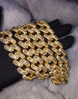 Hip Hop Jewelry 14K Gold Silver Plated Iced out CZ Big Dog Miami Baguette Cuban Chain Necklace for Men