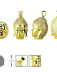 buddha head 3d details pendant