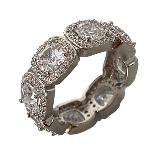 fully iced laced up one row halo ring seen on travis scott gemstone new bling
