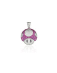 Super mario mushroom pendant red silver