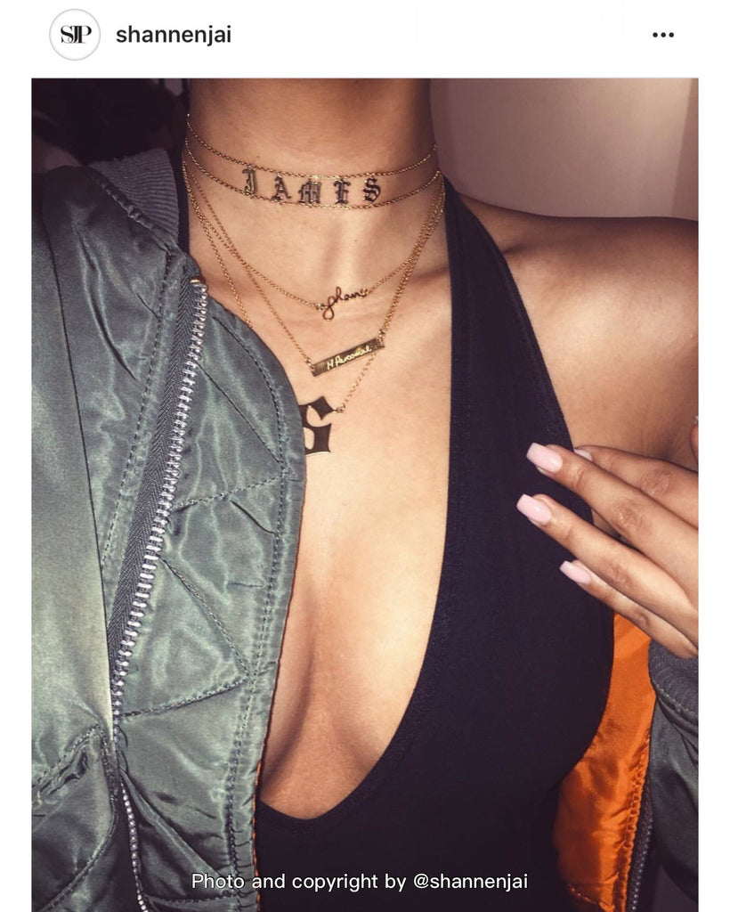 Personalized Name Necklace - Kim Kardashian Saint Choker