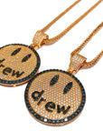 Drew Smiley face as seen on Justin bieber pendant necklace chain vvs ifandco diamond free