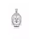 buddha head half face pendant silver