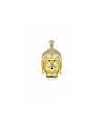 Micro buddha head half face pendant gold