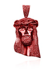 Standard jesus piece no diamonds in yeezy red with beaded chain set