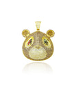 Kanye West college dropout bear pendant with Rope chain necklace in Gold