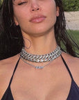 variety kardashians interview kim nameplate mini choker gothic letters font custom name choker