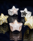 Migos star ring fully iced out 3D White gold SILVER men ring affordable jewelry