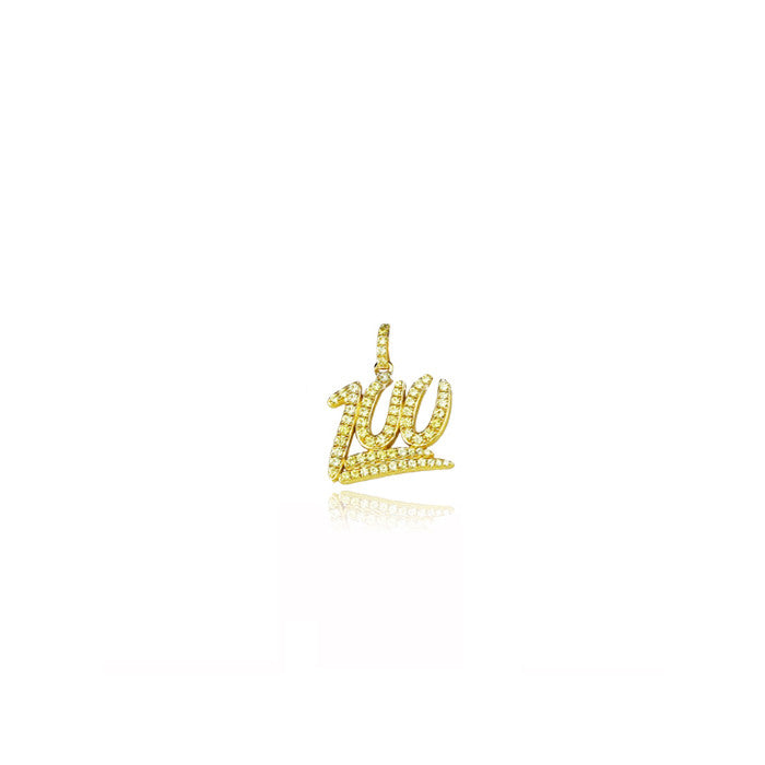 mini 100 pendant chain diamonds gold yellow