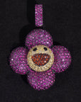 superflat first love monorgram flower fidget spinner TAKASHI MURAKAMI Super Flat, First Love, Flower screenprint in colors with Platinum leaf pendant with matching chain necklace