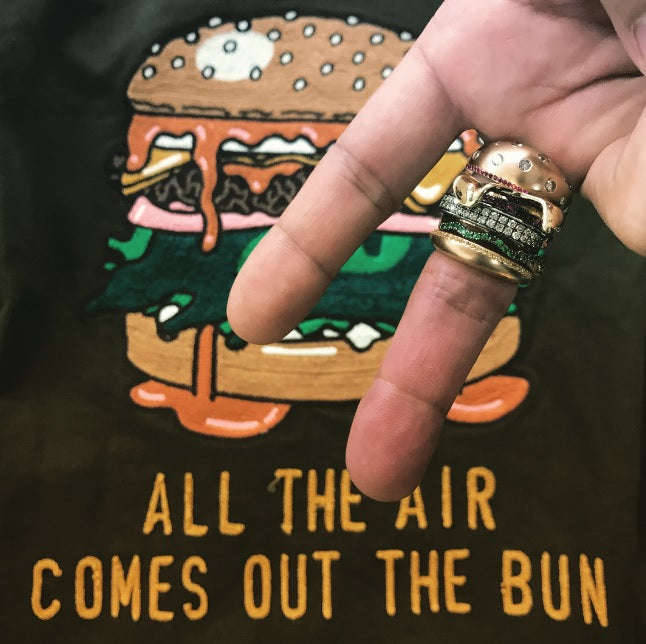 hamburger rings as seen on Nigo in multicolored vvs diamond ifandco