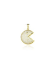 Pacman pendant in gold necklace chain diamonds