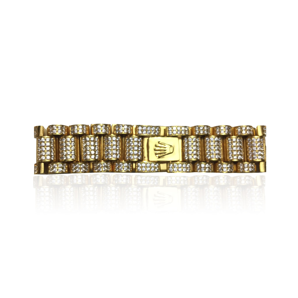 Rolex Presidential bracelet 9ct Gold Rolex Style Iced Out Presidential Bracelet diamond