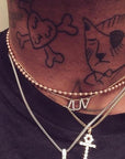 lil uzi vert tattoo cat pendant necklace chain luv free chain diamond vvs ifandco liluzivert