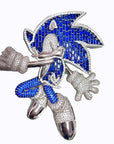 Sonic the Hedgehog Fully Iced diamond Pendant Diamond free necklace chain ifandco