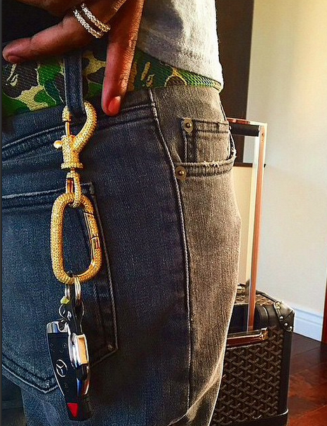 Iced out carabiner diamond keychain Pharrell