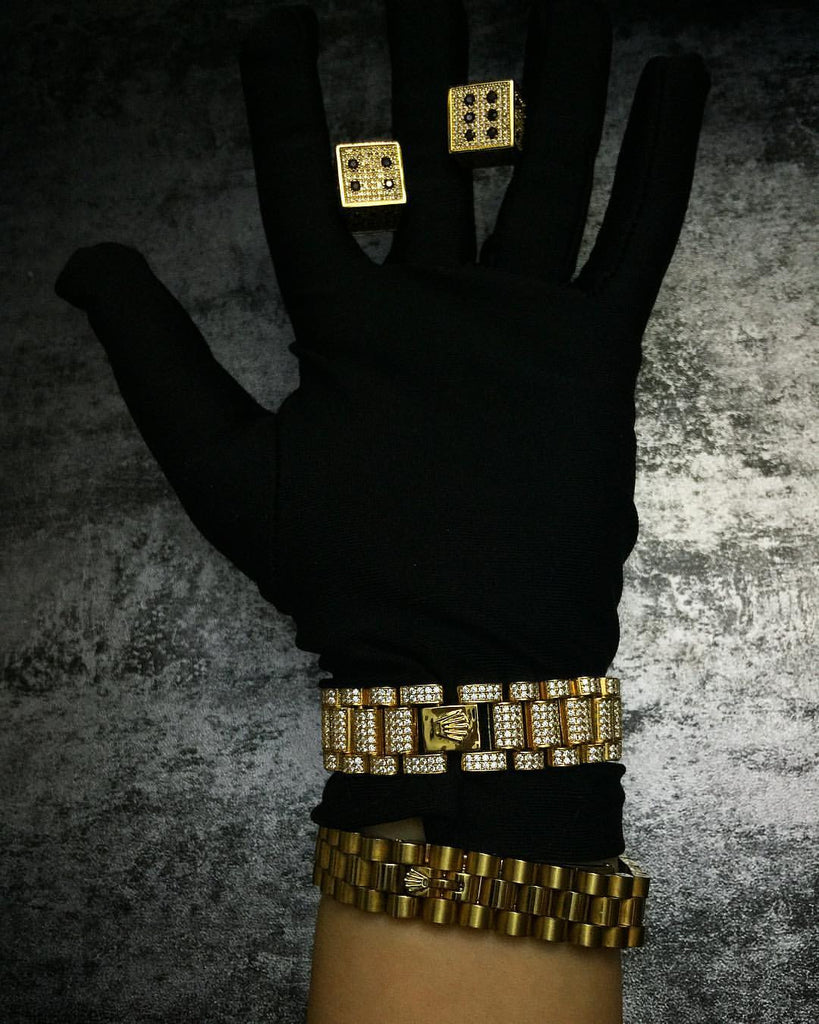 Rolex Presidential bracelet 9ct Gold Rolex Style Iced Out Presidential Bracelet diamond