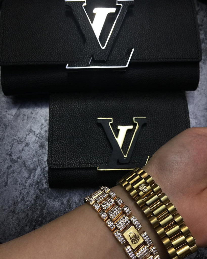 Rolex Presidential bracelet 9ct Gold Rolex Style Iced Out Presidential Bracelet diamond