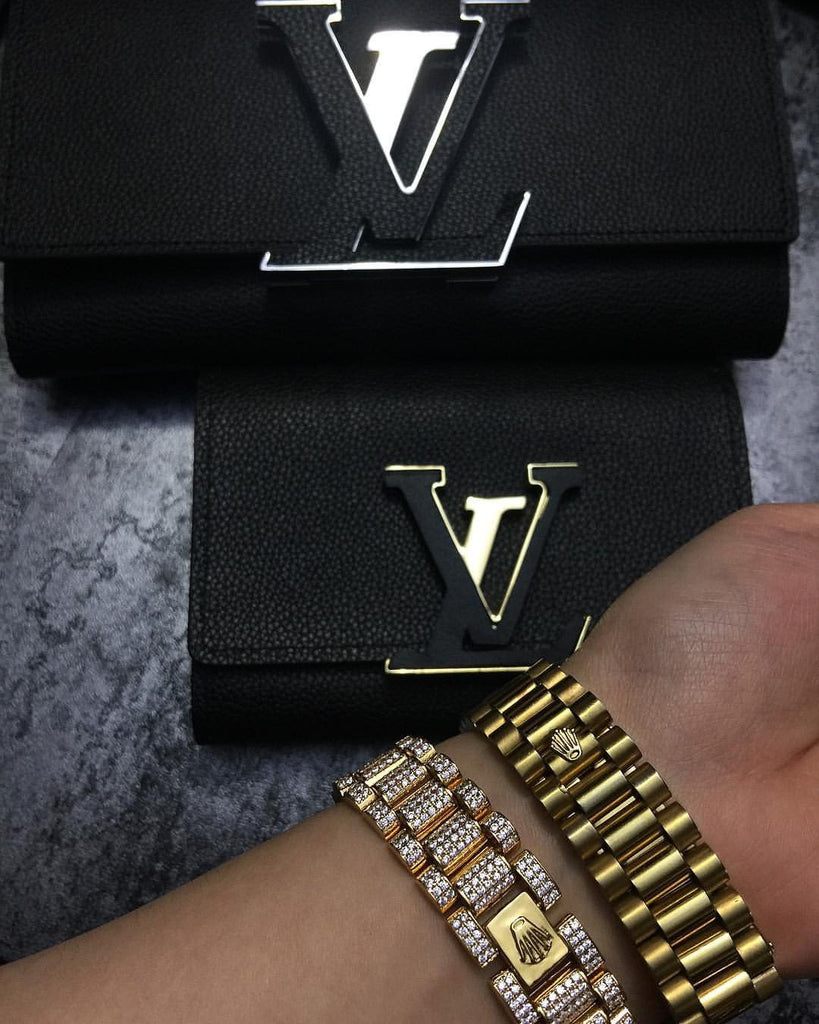 Rolex Presidential bracelet 9ct Gold Rolex Style Iced Out Presidential Bracelet diamond