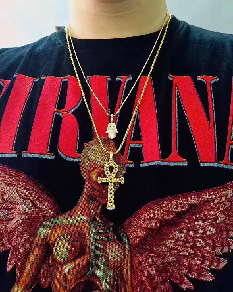 ankh interlaced chain pendant