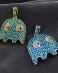 Ghost pacman pendant necklace