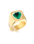 Tyler the creator green heart ring emerald diamond custom made diamond vvs ifandco