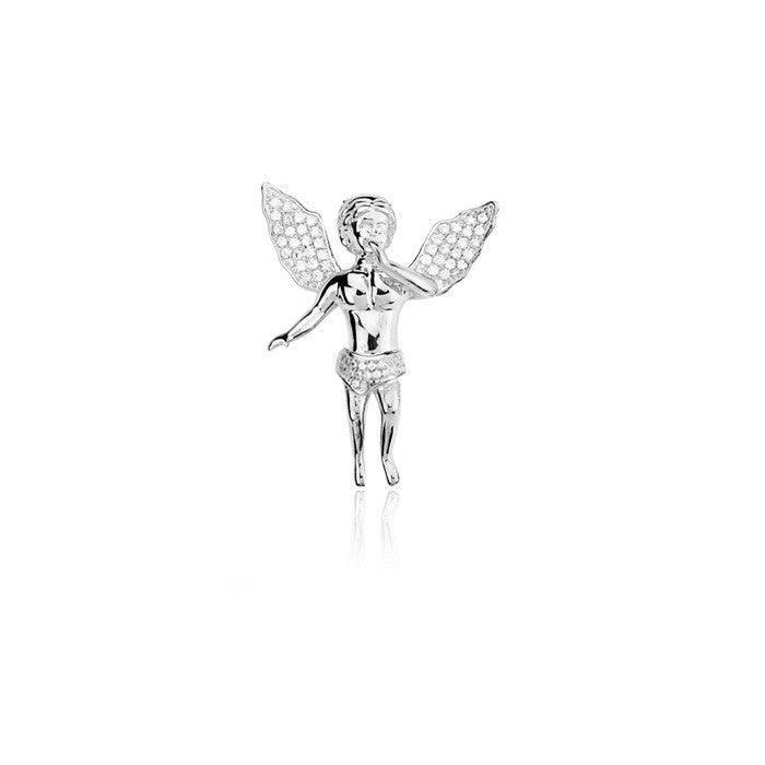 Baby Cherub open wings pendant silver