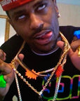 Ambush gdragon GD kanye west big sean asap rocky kid cudi pow necklace yellow gold vintage
