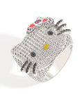 hello kitty big head fully iced diamond ring 3d design benballer rapper cardib travis scott jewelers